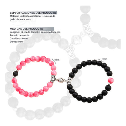 Pulseras Duo Pareja Piedra Iman Eterno Dije Personalizable