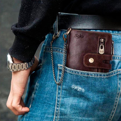 Cartera Billetera Hombre/mujer Piel Genuina Bloqueo Rfid
