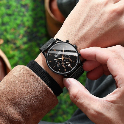 Reloj Hombre Acero Inoxidable Cronógrafo Real Fluorecente Bs