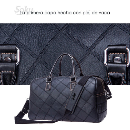 Exquisito Maletin Bolso Viaje Gym Piel Original Premium Soku