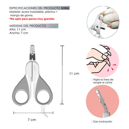 Soku Corta Uñas Gatos Perro Mascotas Corte Fino Seguro