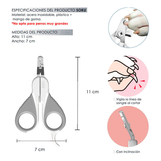 Soku Corta Uñas Gatos Perro Mascotas Corte Fino Seguro