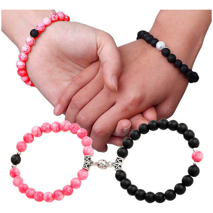 Pulseras Duo Pareja Piedra Iman Eterno Dije Personalizable