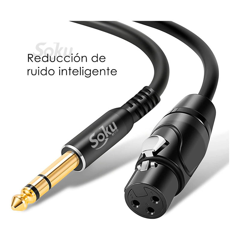 Cable Jack 6.35 Macho A Xlr Macho Microfono Ts Hifi 24k Soku