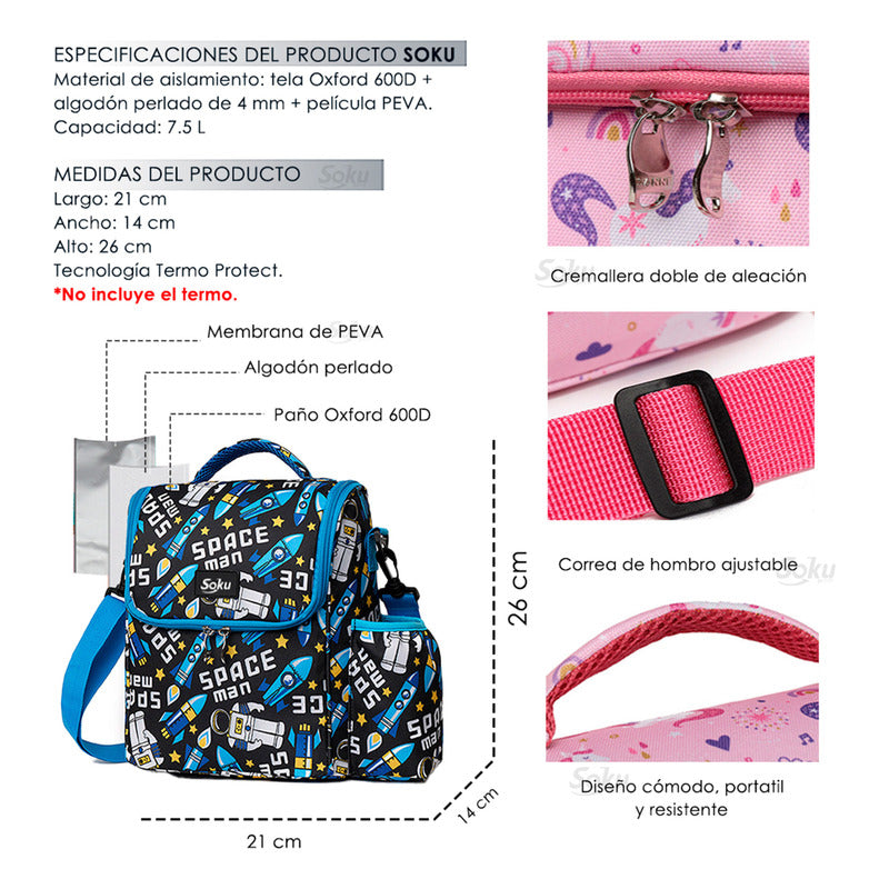 Soku Lonchera Termo Protect Infantil Grande Extra Durable