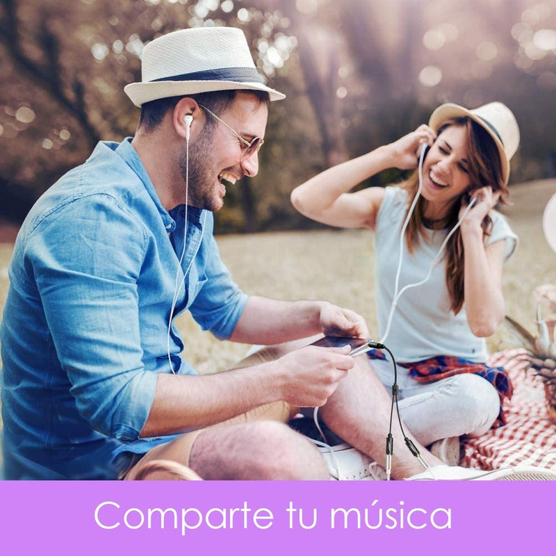 Cable Divisor Audio 3.5mm 3 Polos Macho A 2 Hembra Parejas