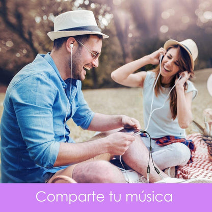 Cable Divisor Audio 3.5mm 3 Polos Macho A 2 Hembra Parejas