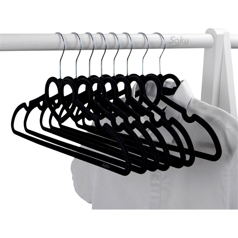 Soku 10 Ganchos Acero Terciopelo Organizador Closet Kawaii