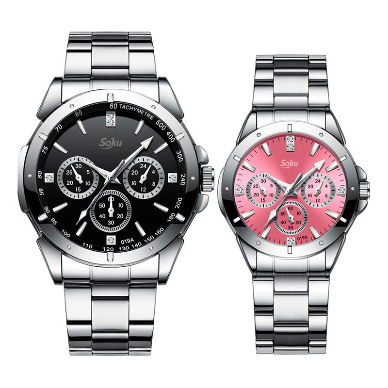 Duo Reloj Pareja Acero Inoxidable Contra Agua Lg8342