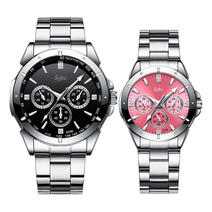 Duo Reloj Pareja Acero Inoxidable Contra Agua Lg8342