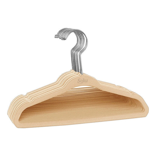 Set 10 Ganchos Acero Terciopelo Organizador Closet Durable