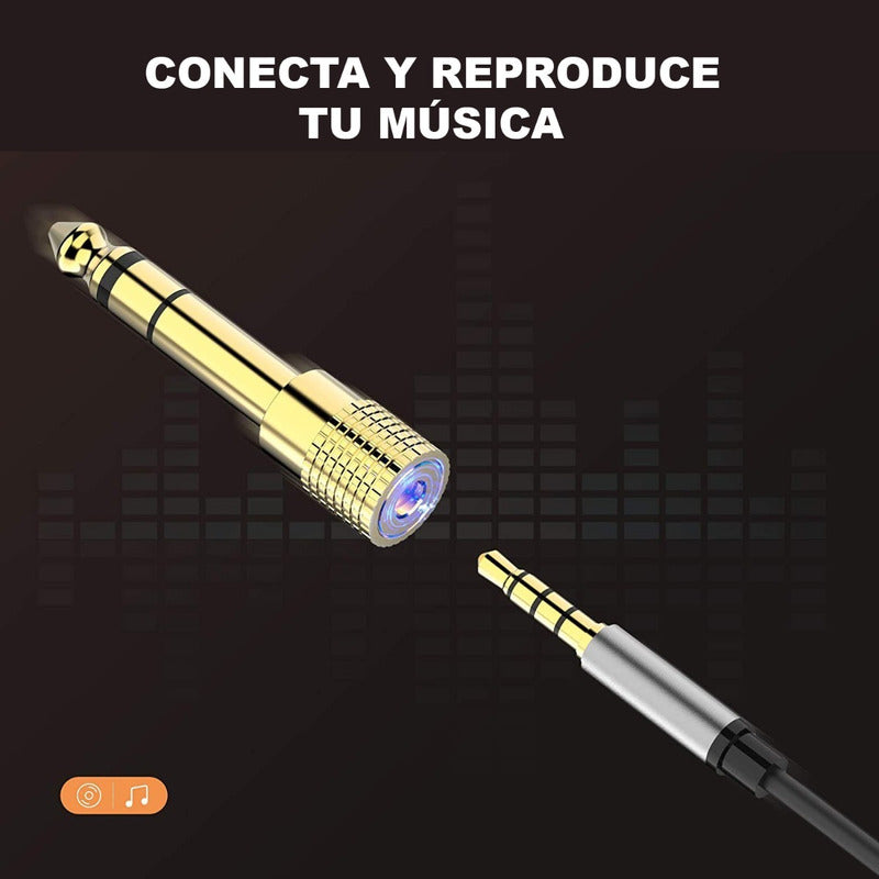 2 Adaptador Audio Estéreo Trs Jack 6.35 Macho A 3.5mm Hembra