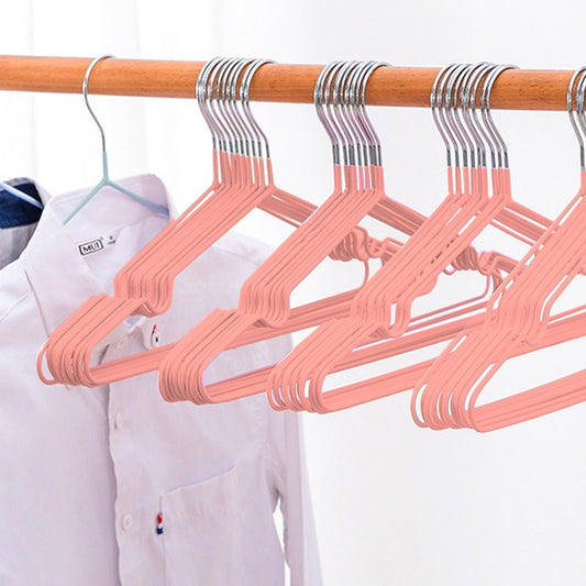 10 Ganchos Ropa Metal Inoxidable Anti Desliz De Por Vida