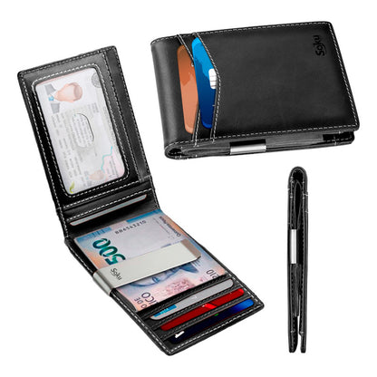 Cartera Ejecutiva Clip Piel Vaquero Premium Soku Original