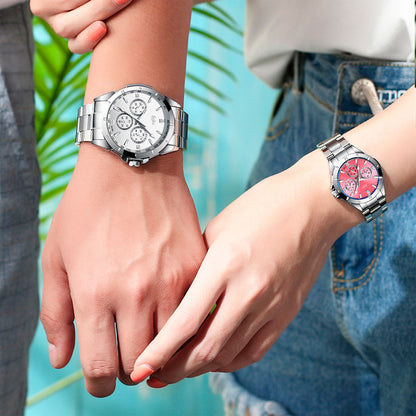 Duo Reloj Pareja Acero Inoxidable Contra Agua Lg8342