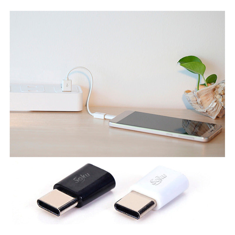 Soku 2 Adaptadores Tipo C A  Micro Usb V8 2.0 Universal