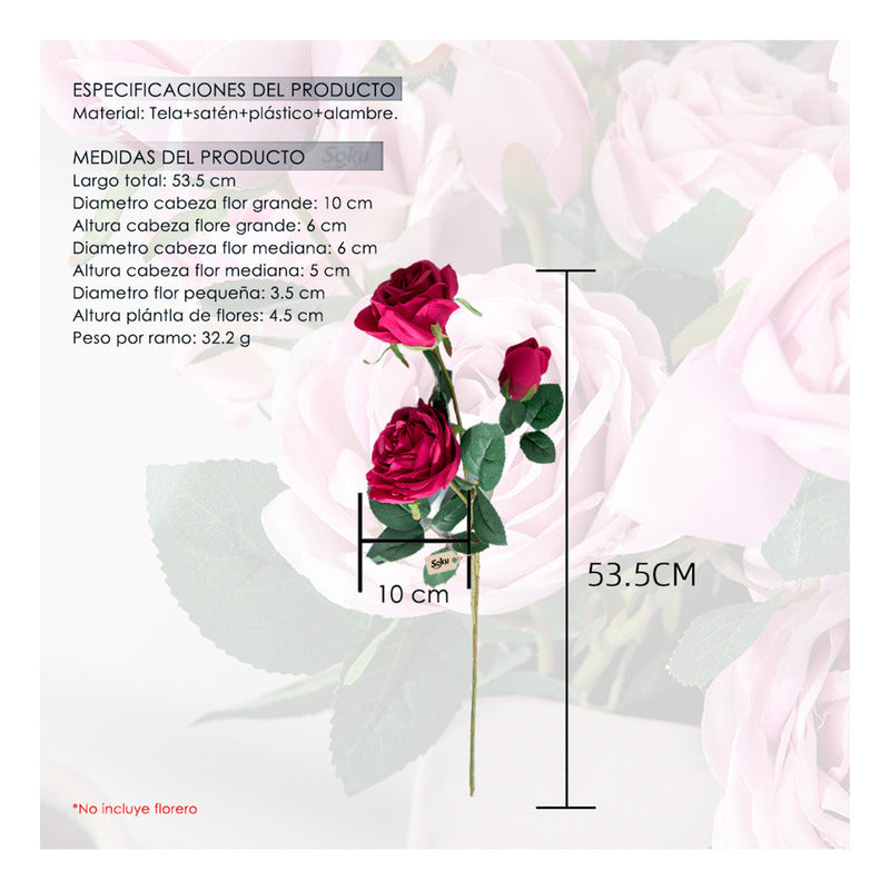 Soku Ramo Rosas Flores Boda Decoración Bouquet Extra Grande