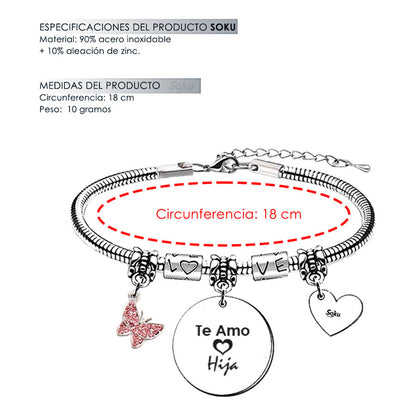 Soku Pulsera Regalo Maripos Acero Inoxidable Mama Amor Amiga