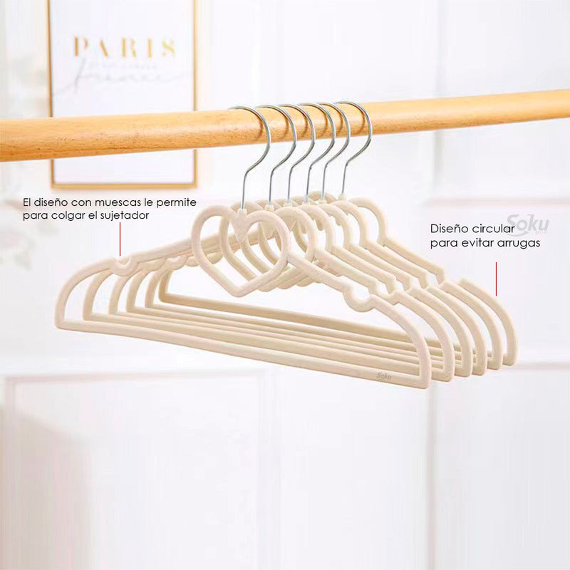 Soku 10 Ganchos Acero Terciopelo Organizador Closet Kawaii