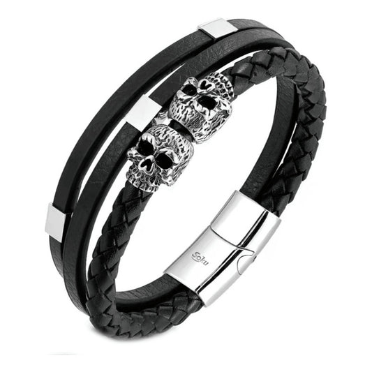 Soku Pulsera Personalizada Craneos Inoxidable Micro Piel