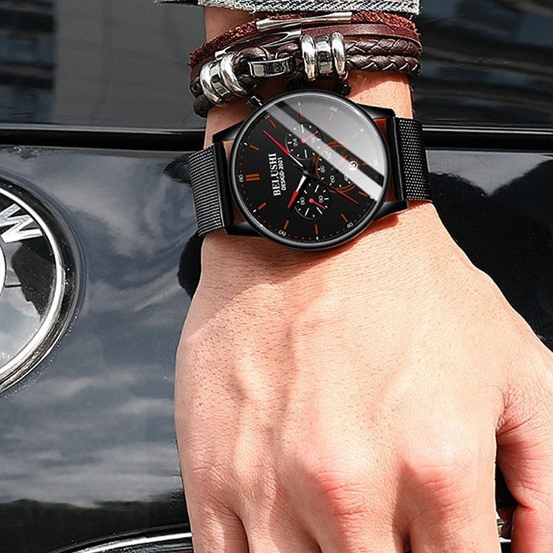 Reloj Hombre Acero Inoxidable Cronógrafo Real Fluorecente Bs
