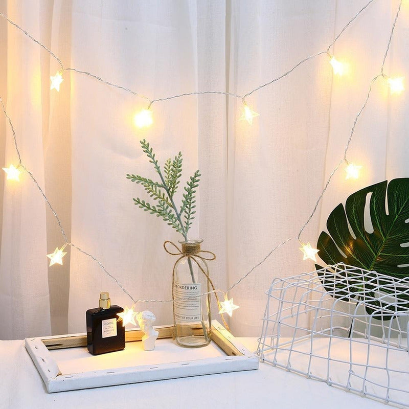 Usb Serie Luces Estrella Bodas Eventos Fiesta 20 Leds 3m