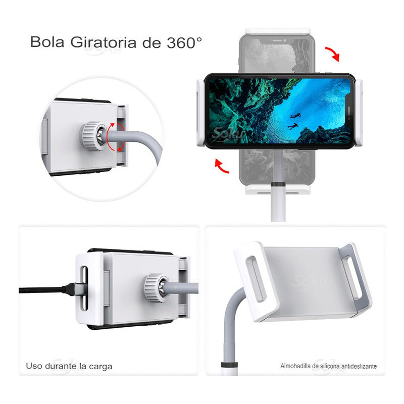Soku Base Celular Mini Tableta Soporte Gira 360 4.7'' A 7''
