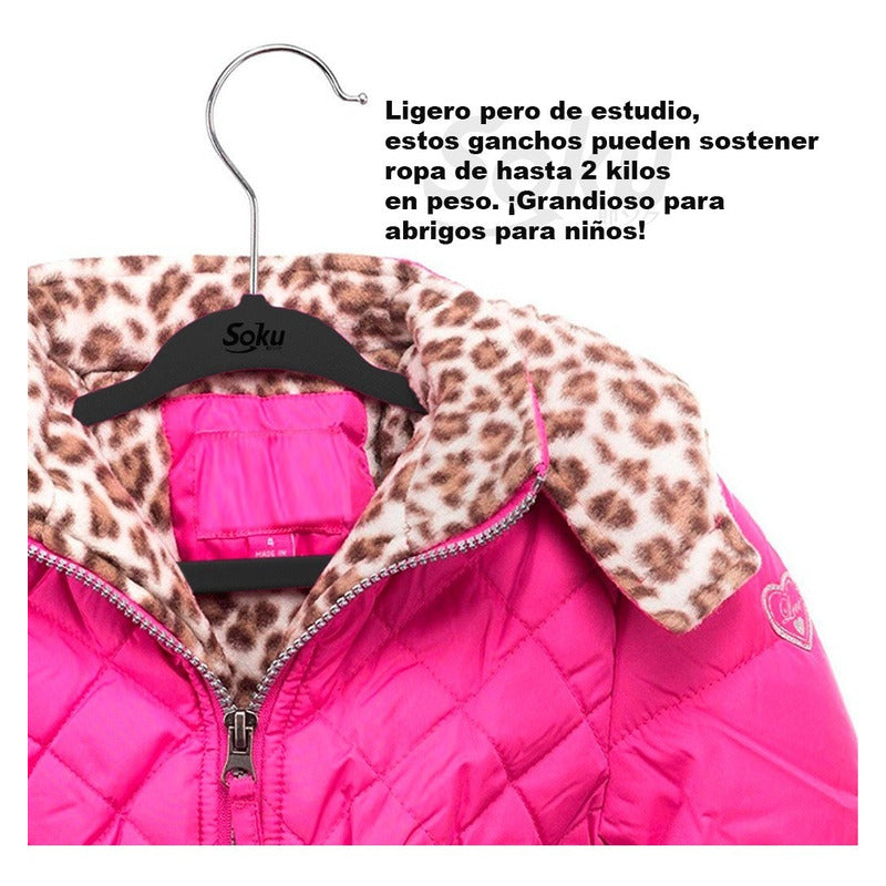 Set 10 Ganchos Acero Terciopelo Organizador Closet Durable