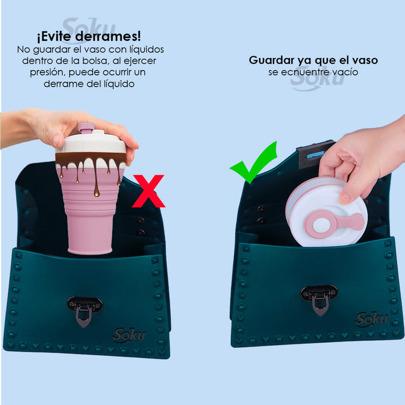 Vaso Termico Plegable Portable Cafe Hermetico Certificado