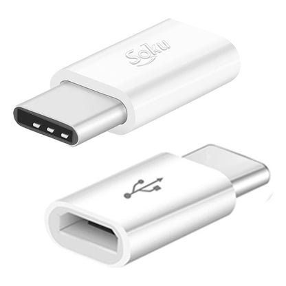Soku 2 Adaptadores Tipo C A  Micro Usb V8 2.0 Universal