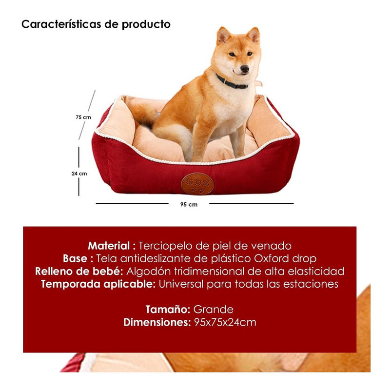 Cama Perro Impermeable Cojin Extraible Extra Larga Premium