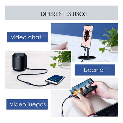 Adaptador Usb 3.1 Tipo-c A Auxiliar 3.5 Audifono Micrófono