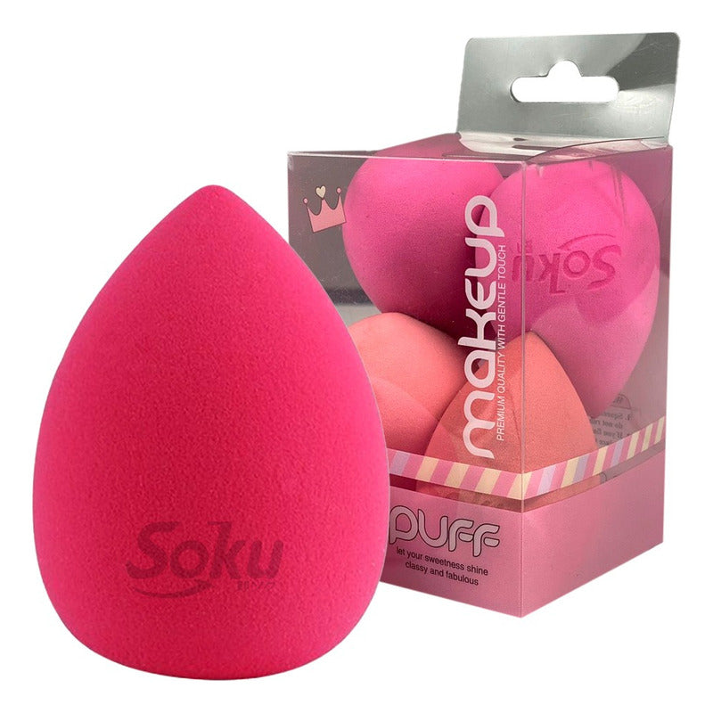 Set 4 Esponjas Maquillaje Humedo Seco Foam Recargas Soku