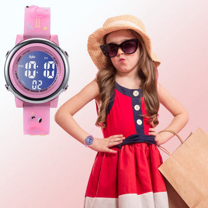 Reloj Infantil Caricaturas 3d Niña Kawaii Contra Agua Led