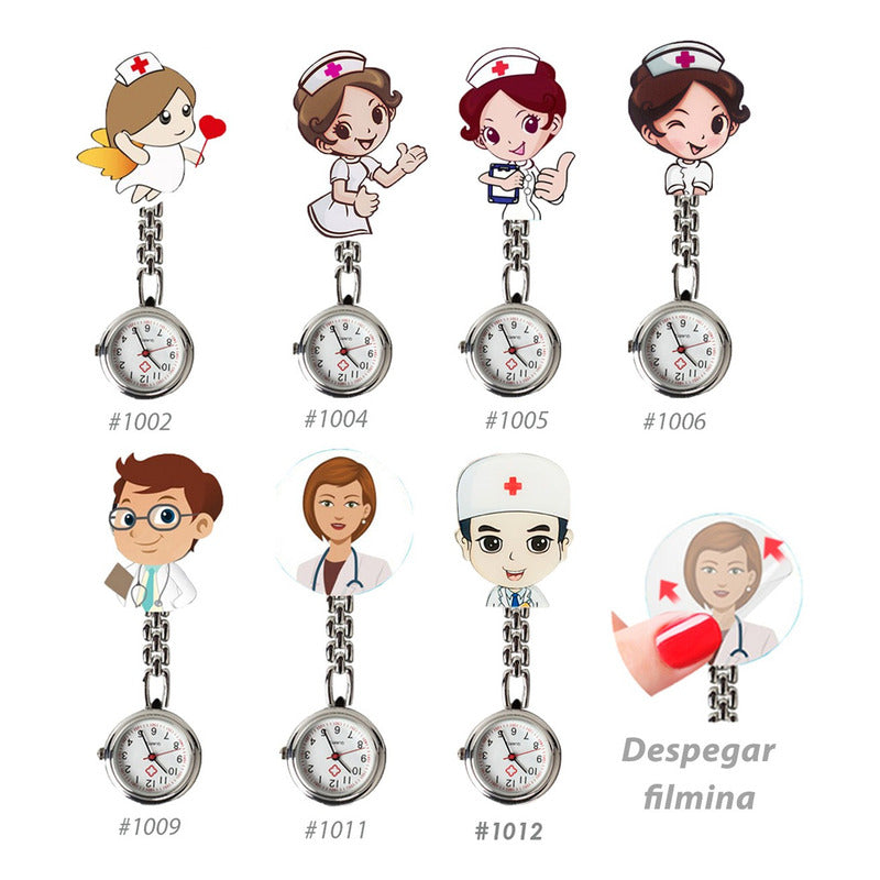 10 Reloj Enfermera Metal Broche Medico Mujer Lote Mayoreo