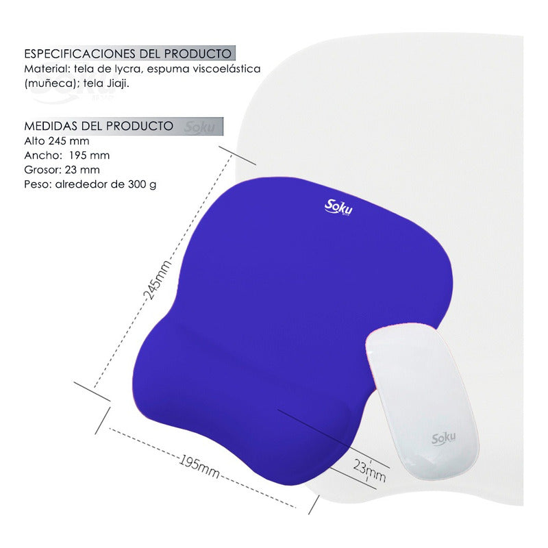 Tapete Raton Antideslizante Ergonomico Gel Ortopedico Grande