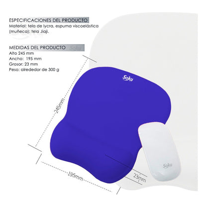 Tapete Raton Antideslizante Ergonomico Gel Ortopedico Grande