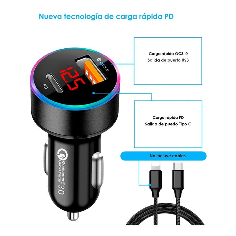 Cargador Auto Carro Usb 3.0 Carga Ultra Rápida Qc3 36w