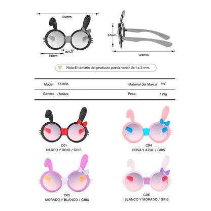 Gafas De Sol Oreja Conejo Accesorios Moda Bebés Niños Lentes