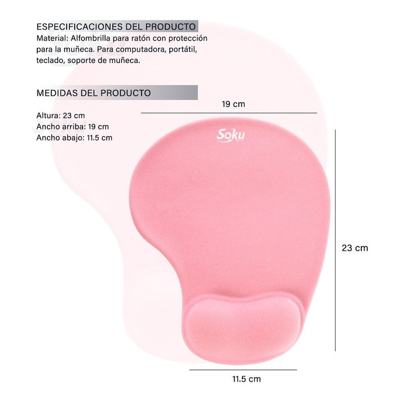 Tapete Ergonomico Para Raton De Gel Silicon Antideslizante