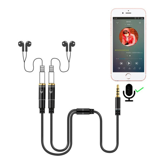 Cable Divisor Audio 3.5mm 3 Polos Macho A 2 Hembra Parejas