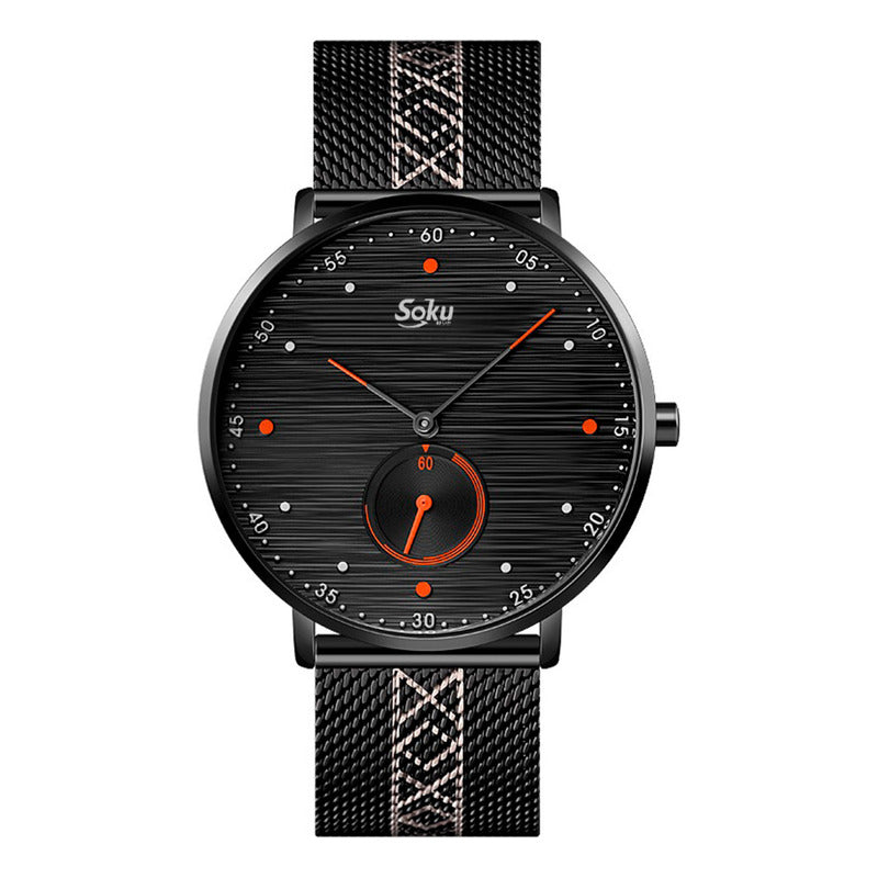 Reloj Acero Malla Inoxidable Cronometro Real Contra Agua Sk
