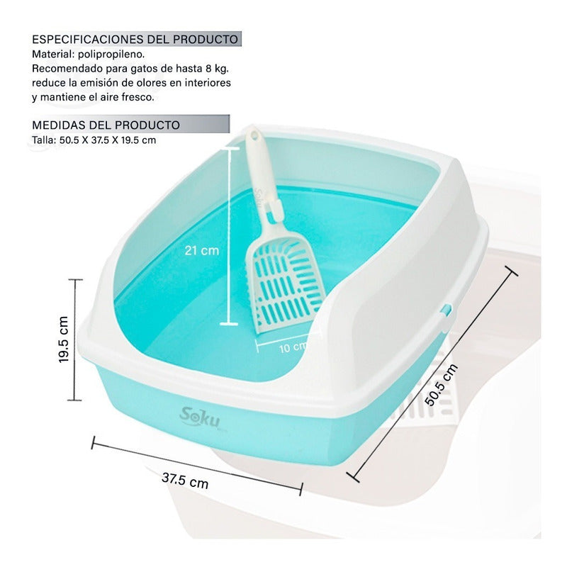 Arenero Gato Extension Anti Derrame Pala Caja Extra Grande