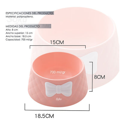 Soku Tazon Plato Para Perro Gatos Mascota Elegante Kawaii