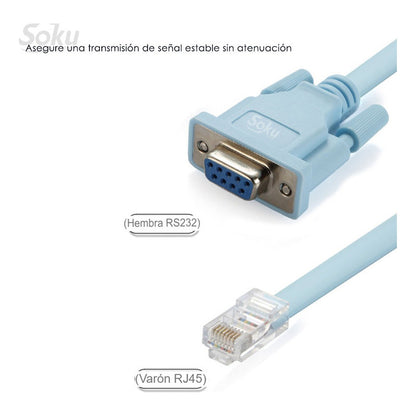Cable Rj45 Macho A Db9 Rs232 Hembra Para Enrutador Cisco