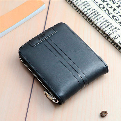 Cartera Billetera Cierre Monedero Hombre Antirrobo Rfid