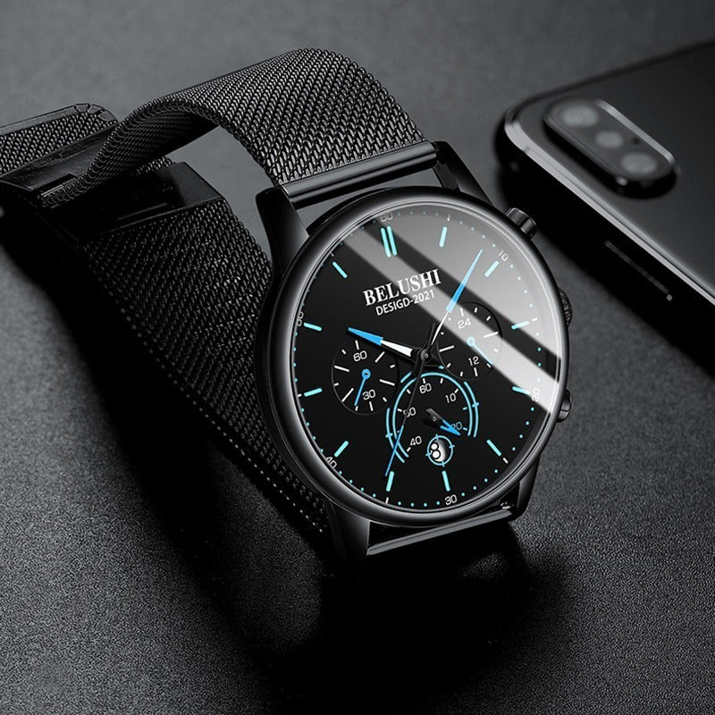 Reloj Hombre Acero Inoxidable Cronógrafo Real Fluorecente Bs