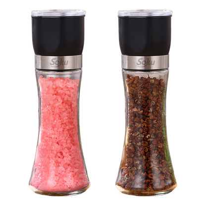 2 Pimenteros Saleros Molino Acero Inoxidable Cristal Soku