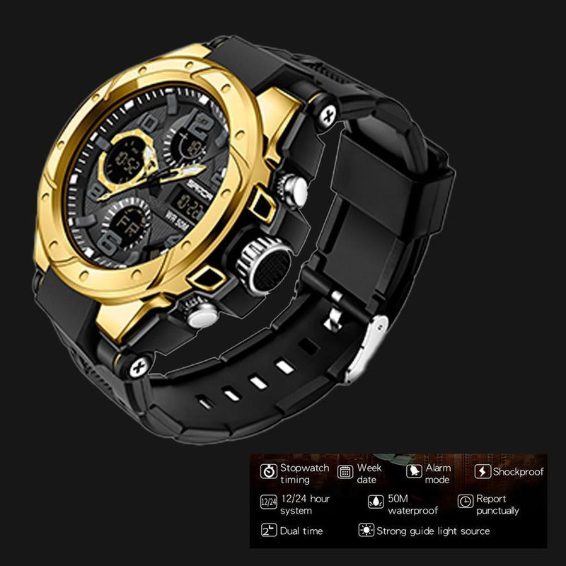 Reloj Dual Digital Led Militar Uso Rudo Contra Agua 5 Bar Sd