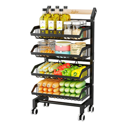 Soku Carrito Servicio 4 Niveles Acero Reforzado Duradero